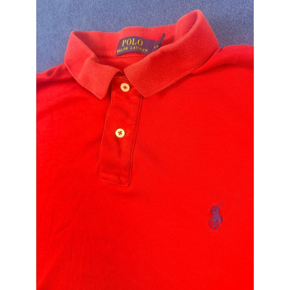 Polo Ralph Lauren Mens L Red Classic Pony Logo Short Sleeve Polo Shirt